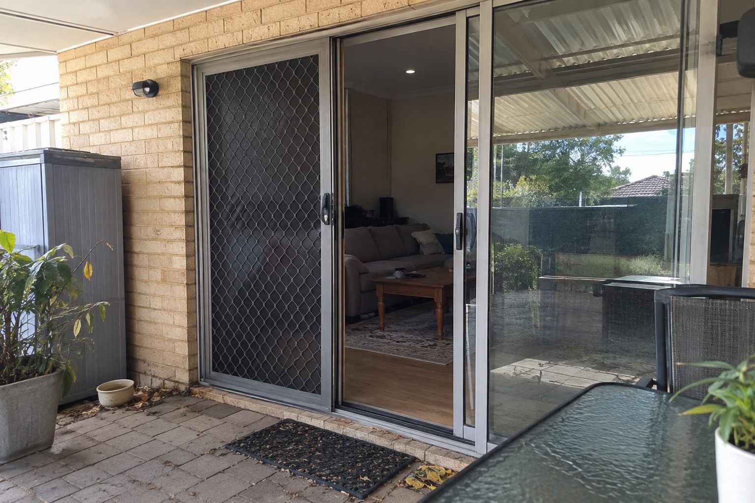 Completed sliding door flyscreen repair