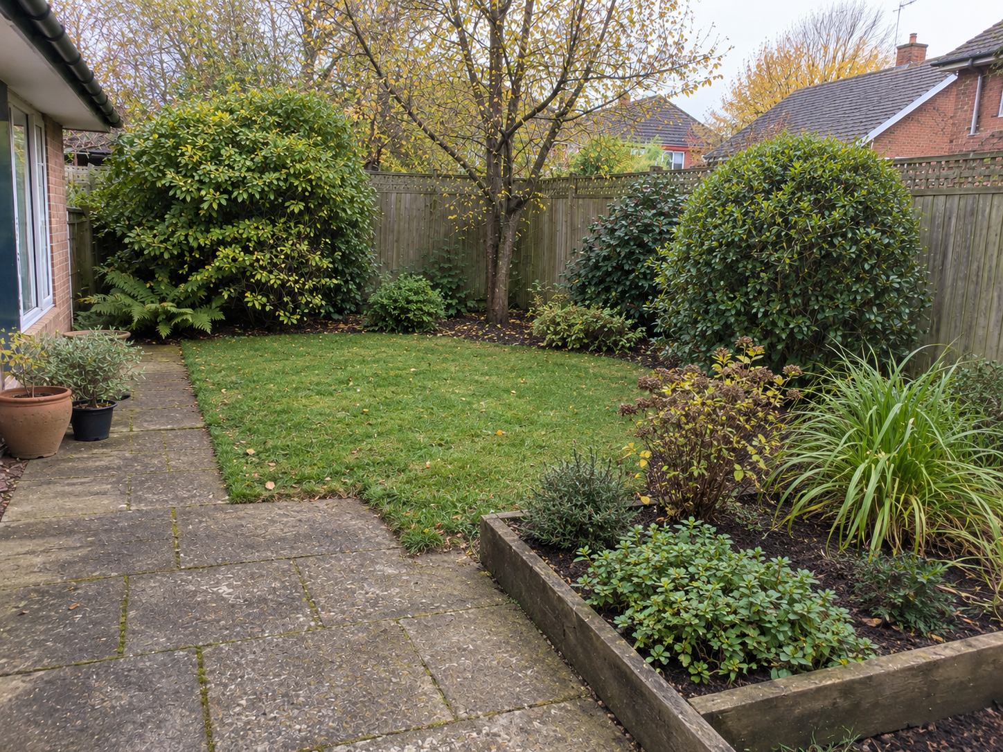 Completed tidy garden and outdoor area