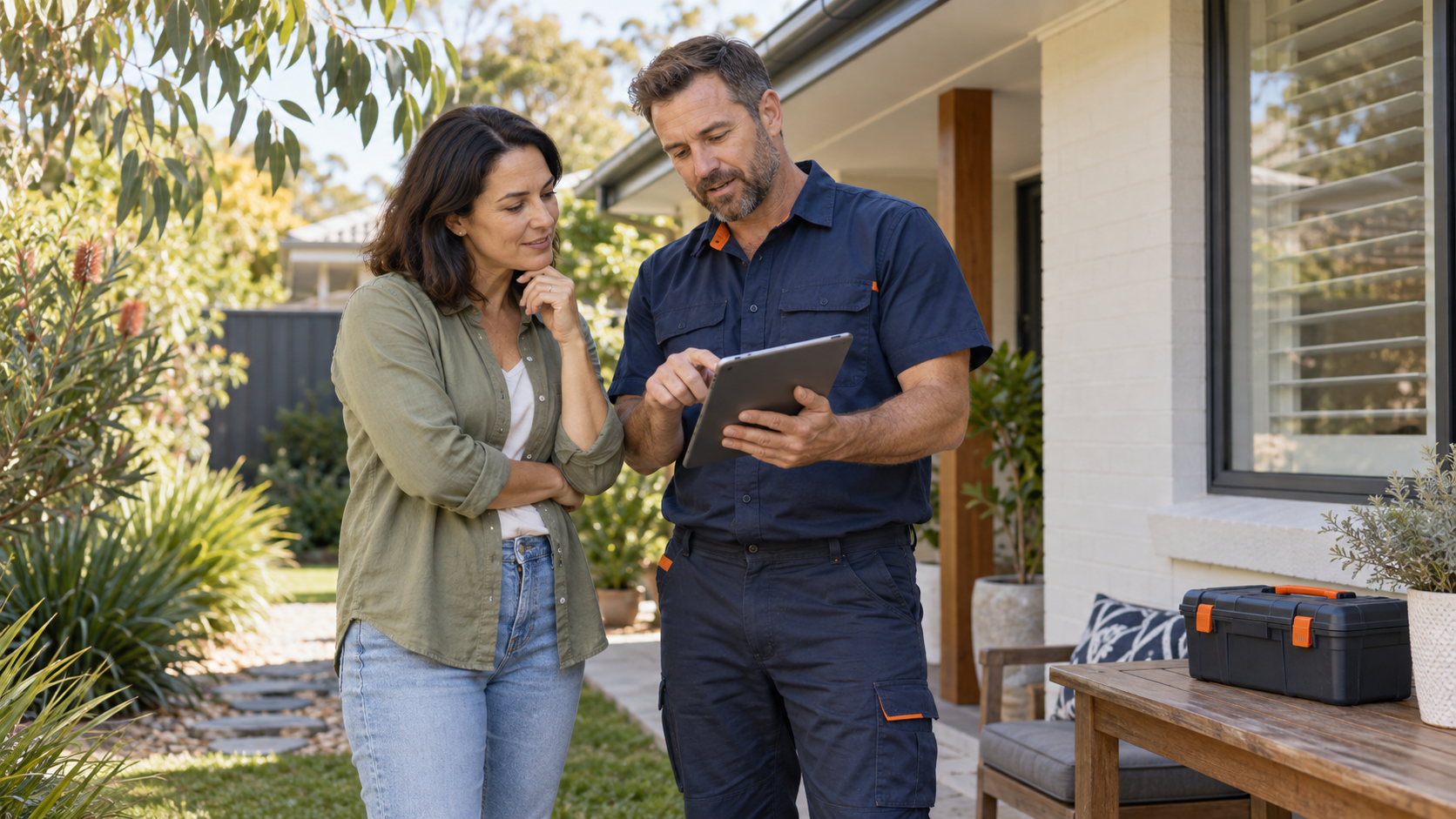 A homeowner reviewing property maintenance guidance